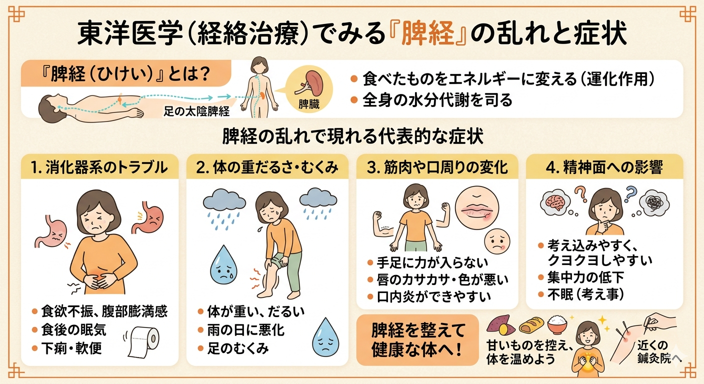 【経絡治療シリーズ】「脾経」でわかる体の不調！【浅草橋・秋葉原エリアのプライベート鍼灸院（完全個室）】