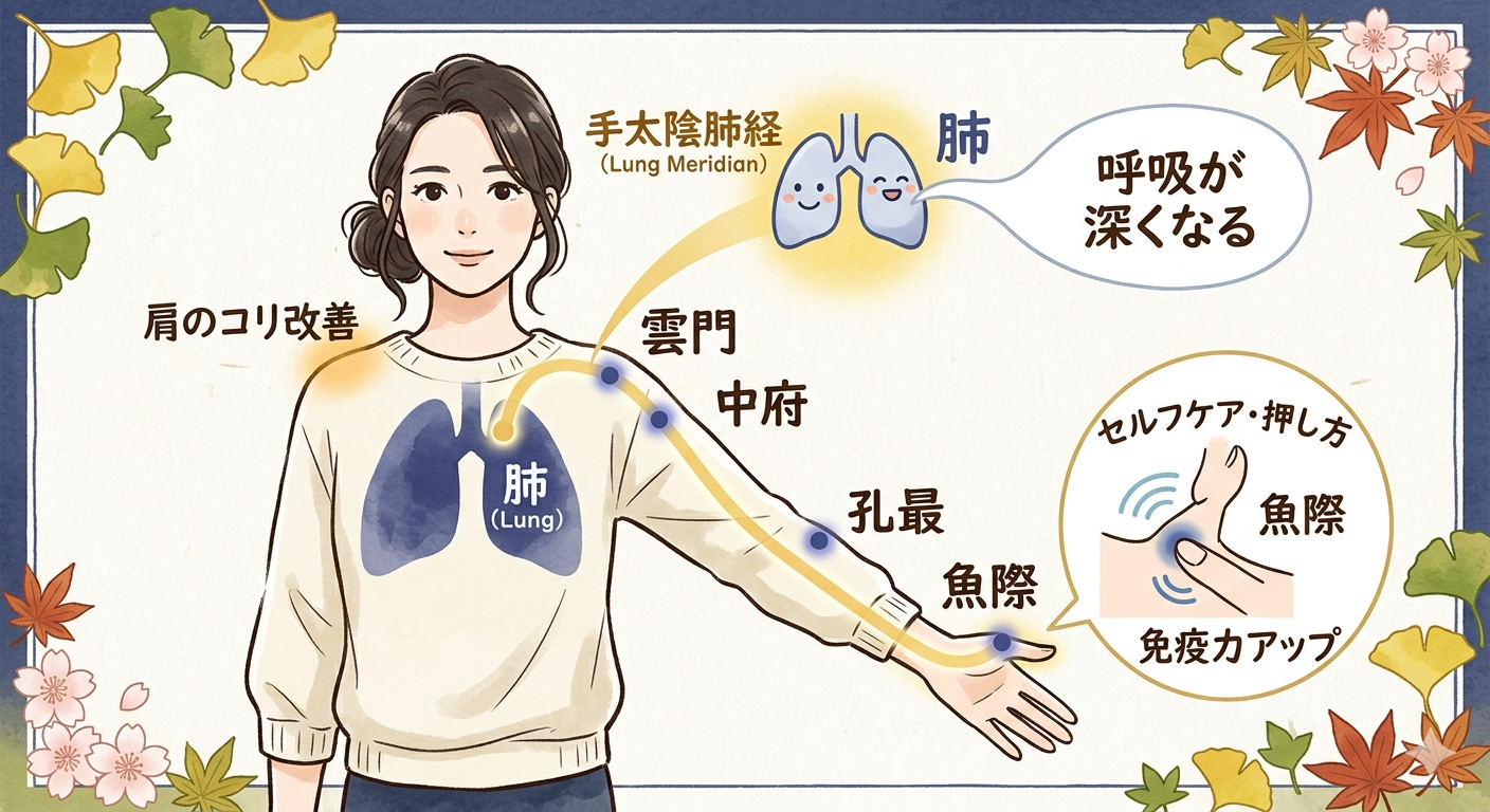 【経絡治療】呼吸と心のカギ「肺経（はいけい）」を整えて体調を底上げ！【秋葉原・浅草橋・個室】