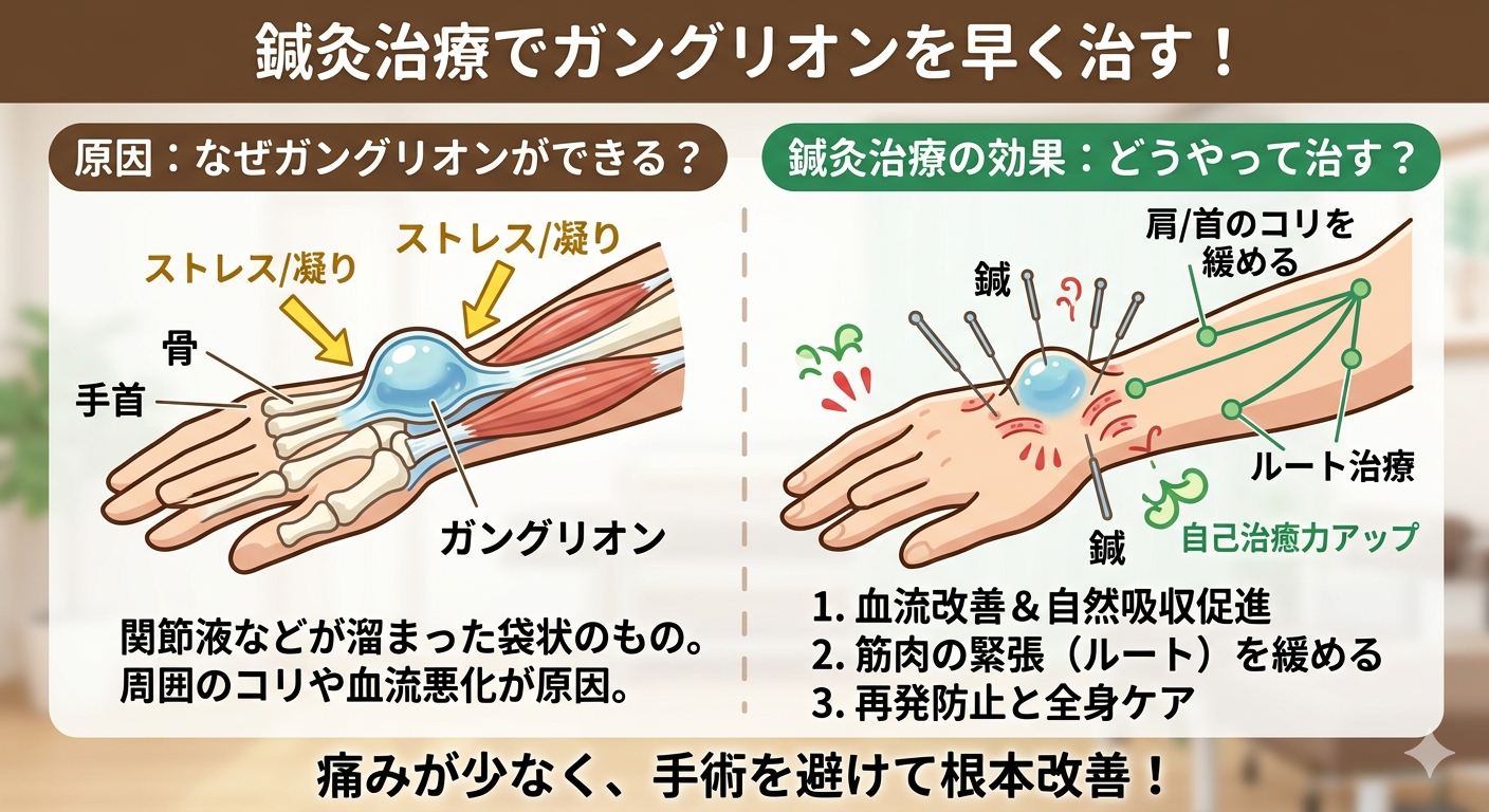 ガングリオンは鍼灸で早く治る？【秋葉原・浅草橋・馬喰町】【個室】【鍼灸院】