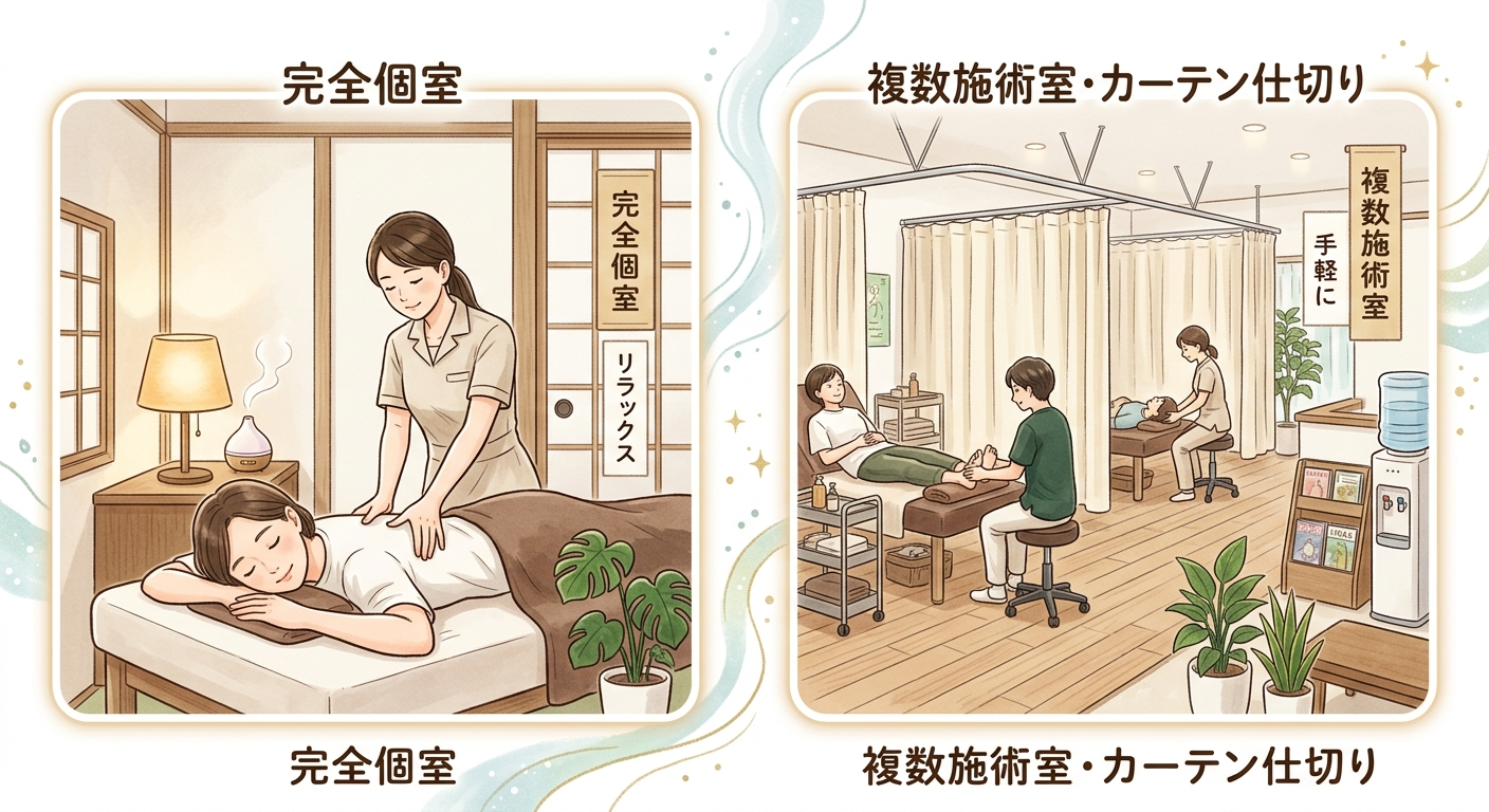 個室vs大部屋、もみほぐし効果の違いとは？疲れの取れ方を左右する「空間」の科学【浅草橋・秋葉原・馬喰町・完全個室・プライベートサロン】