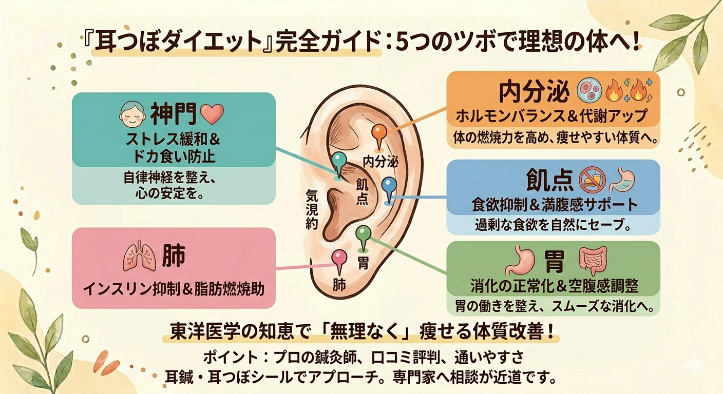 耳つぼダイエットで理想の体型へ！東洋医学の力で「無理なく」痩せる究極ガイド【浅草橋・秋葉原・馬喰町・個室・プライベートサロン】
