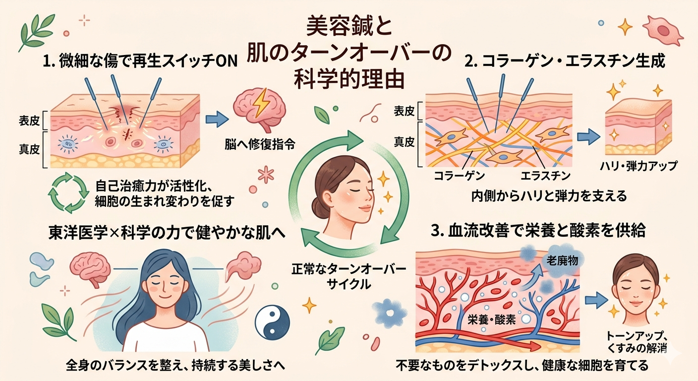 【美肌への近道】美容鍼が肌のターンオーバーを整える科学的理由