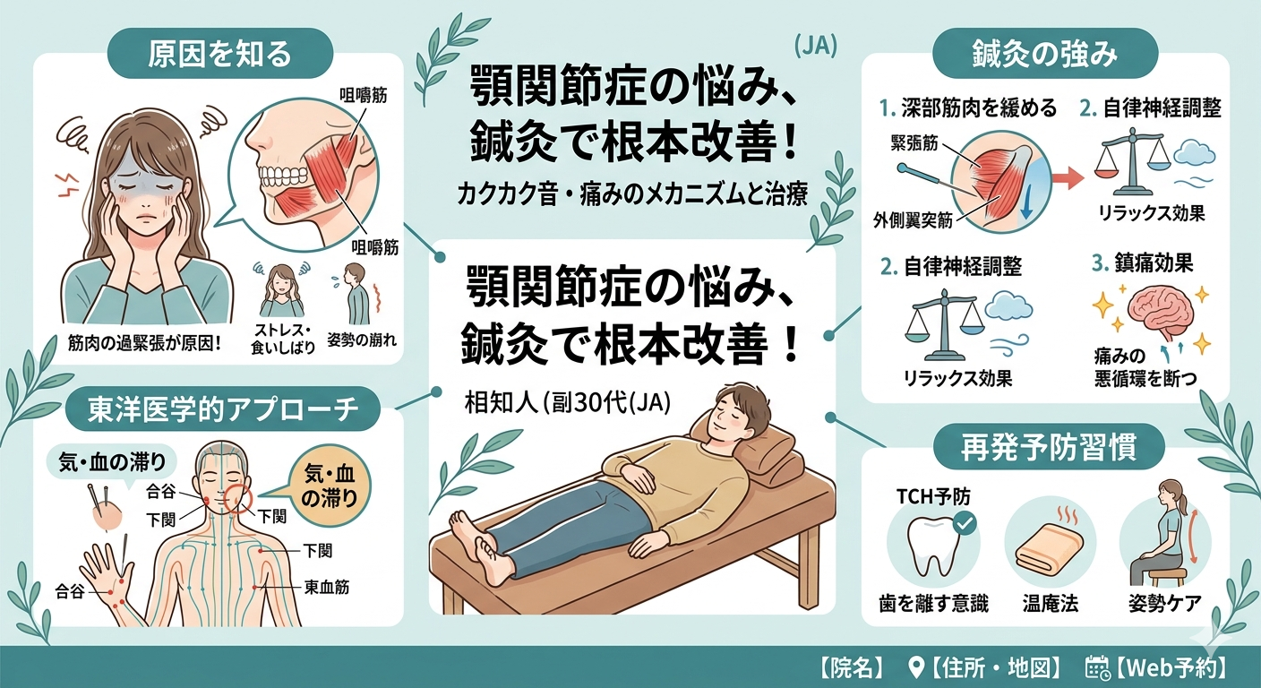 顎関節症の痛みと違和感に！鍼灸が効く3つの理由と根本改善法