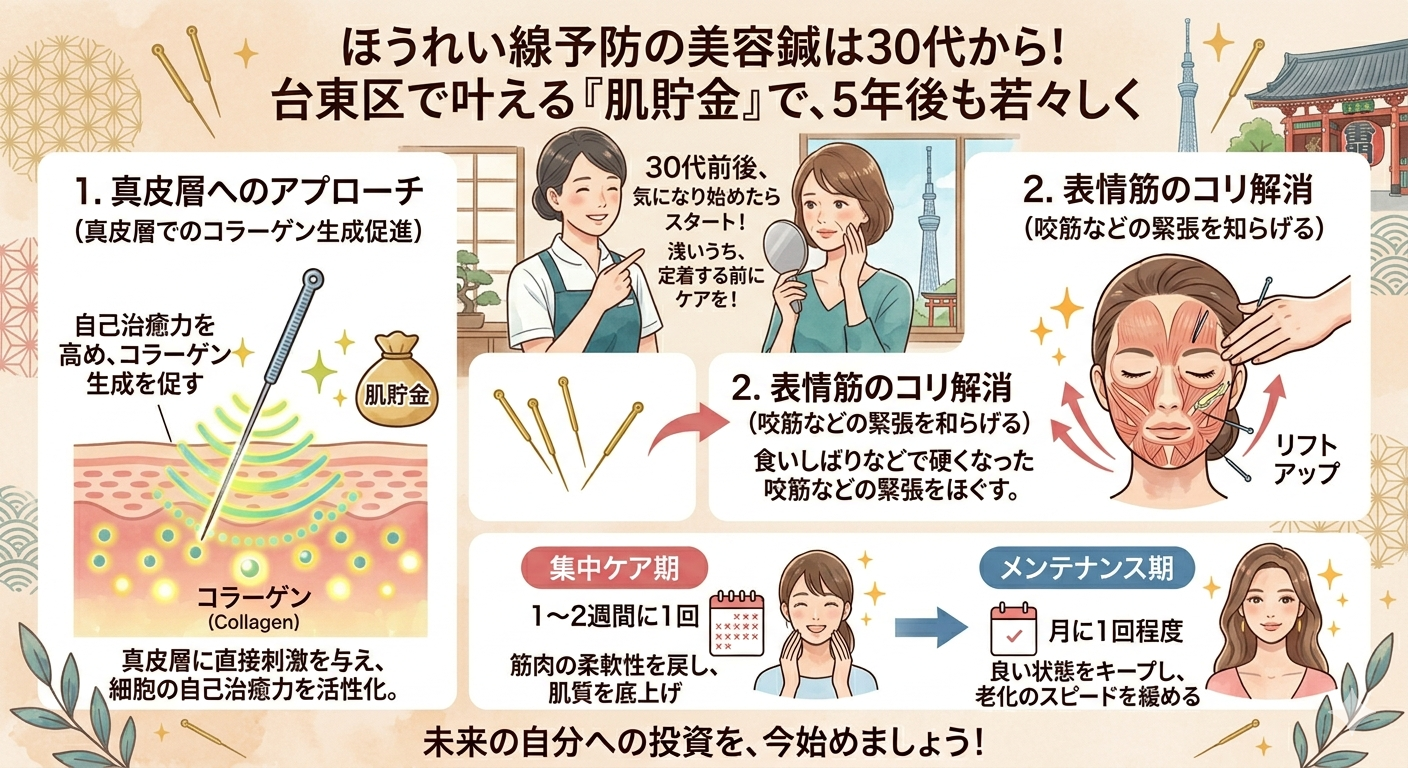 ほうれい線予防の美容鍼はいつから？30代からの「肌貯金」が5年後を変える理由