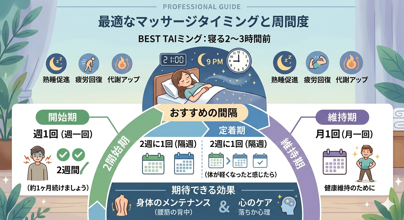 マッサージ（リラクゼーション）を受ける最適な時間と間隔は？専門家が徹底解説
