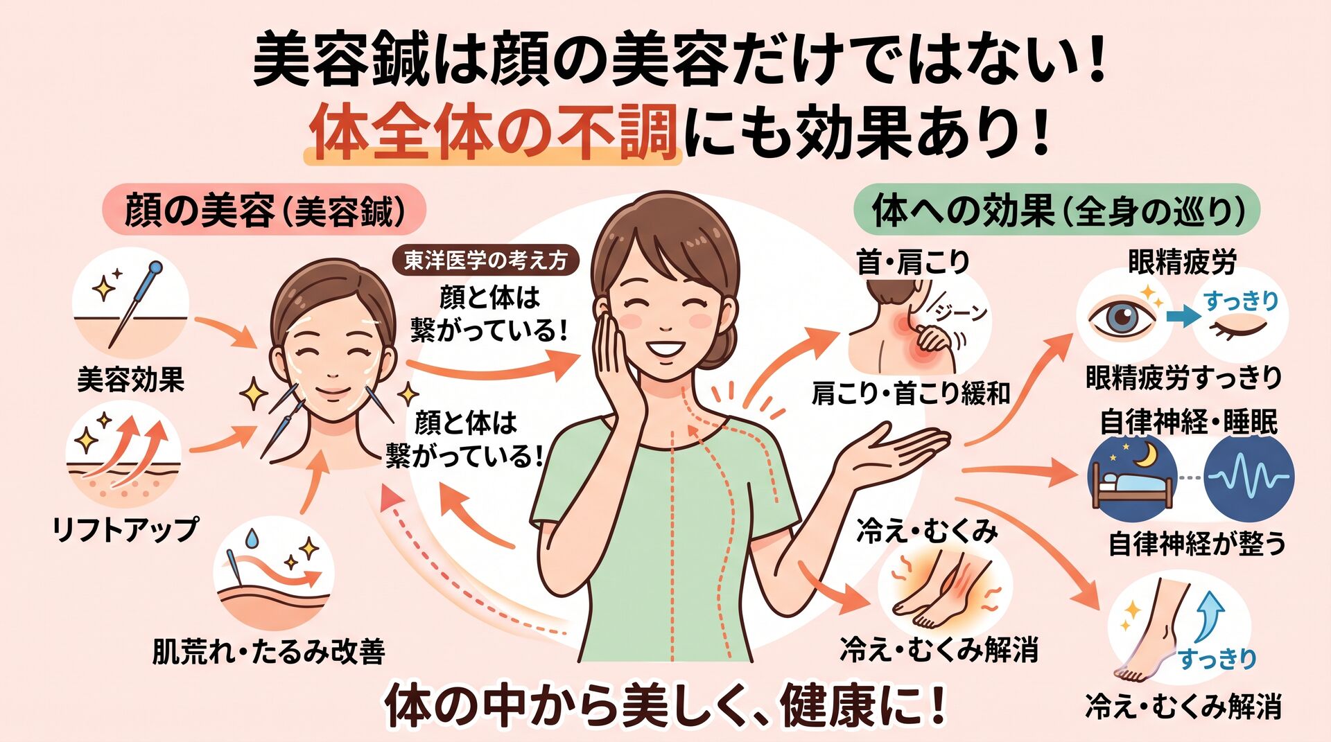 美容鍼は顔の美容だけではない！体の不調にも効果あり！鍼灸師が解説