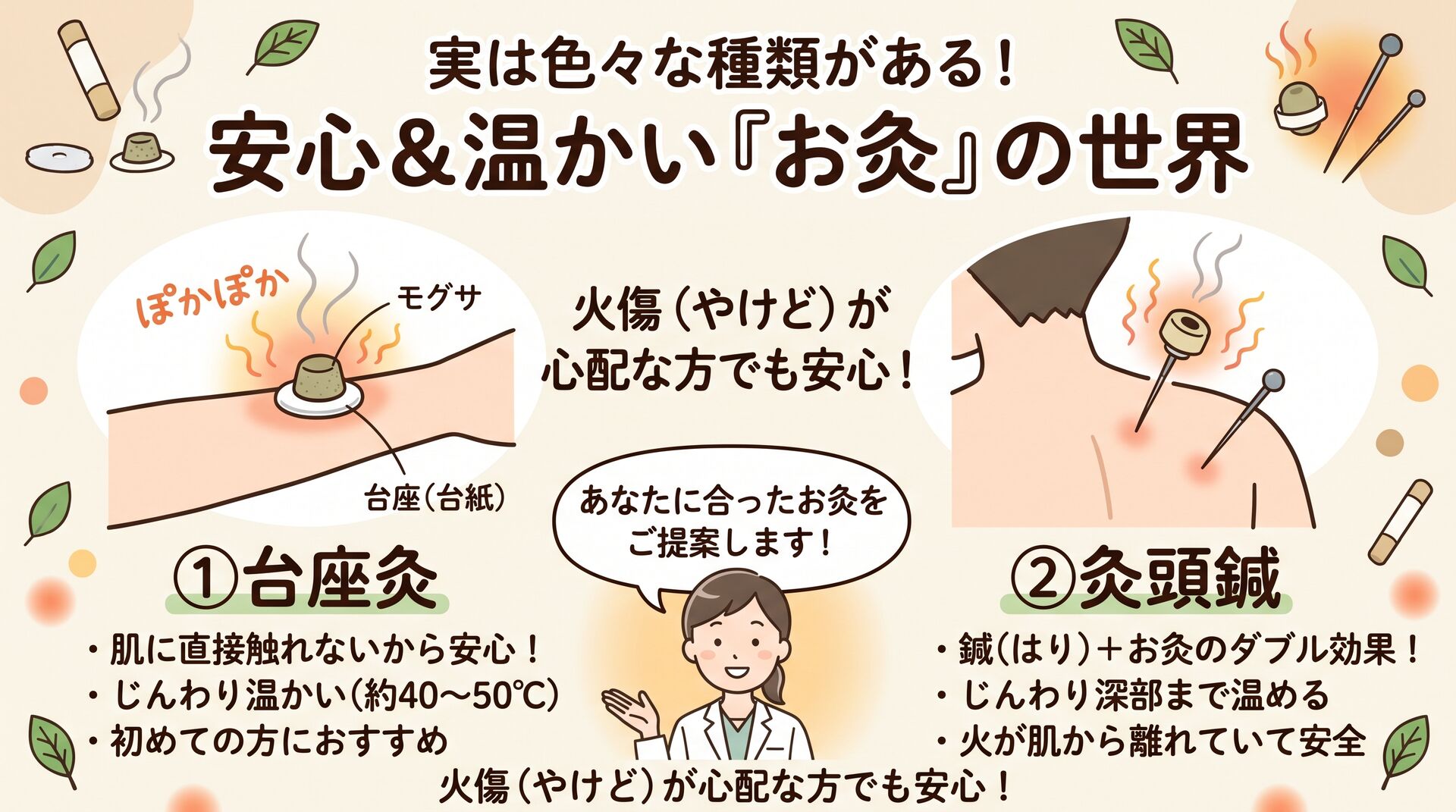【鍼灸師が解説】実は色々な種類のお灸があるって知ってます？火傷が不安な方へ