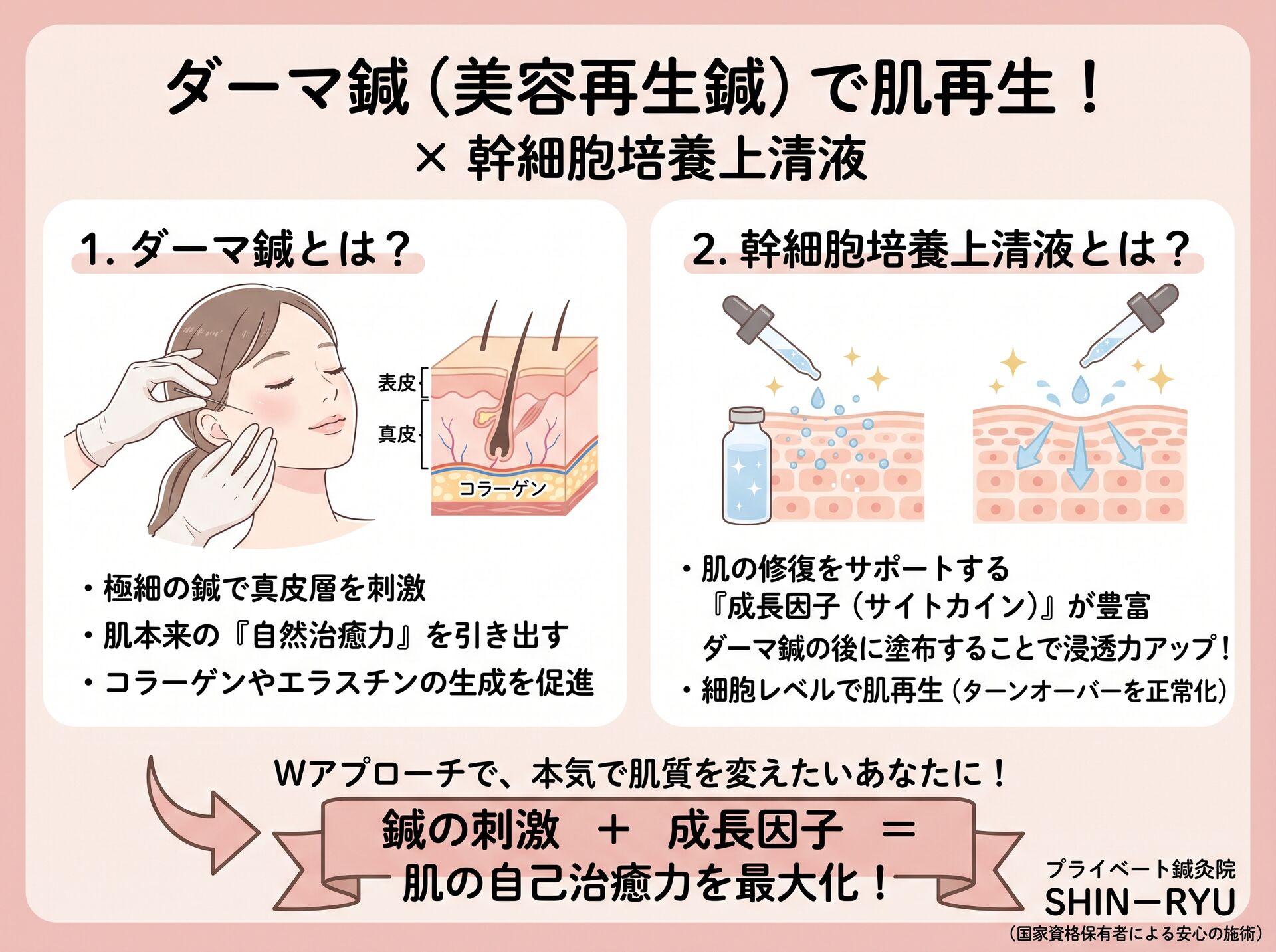 ダーマ鍼（美容鍼）で肌再生！幹細胞培養上清液を用いた美容再生鍼とは？【浅草橋・秋葉原】